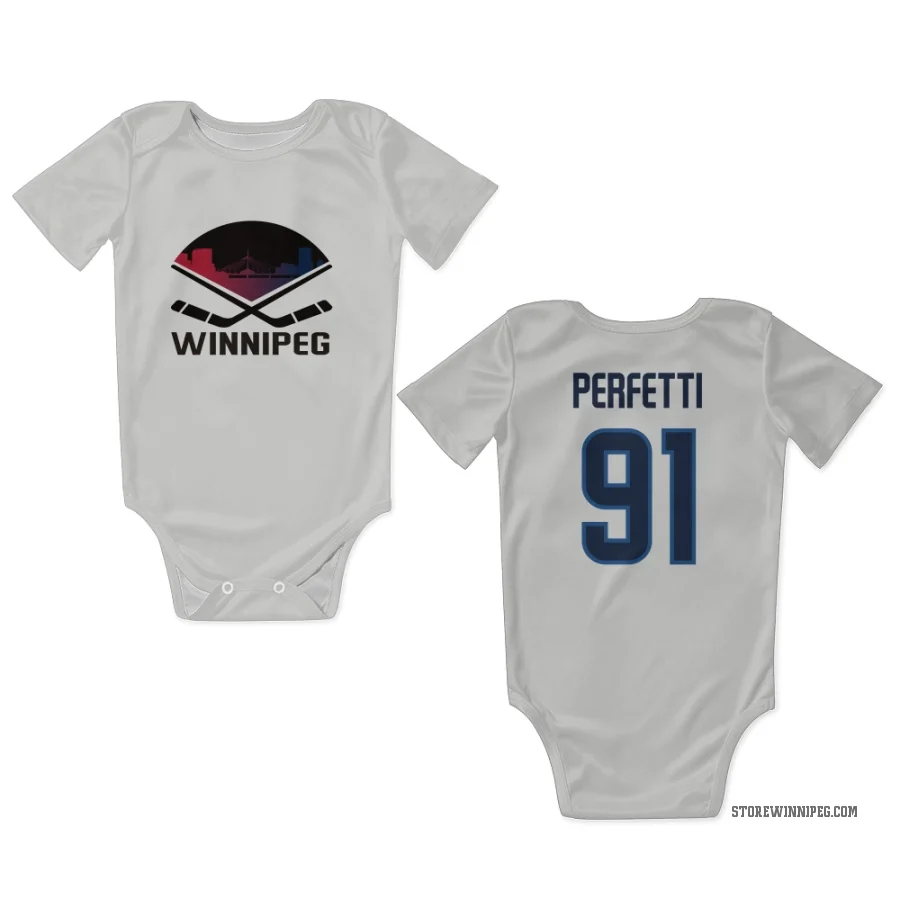 Cole Perfetti Winnipeg Jets  Infant & Newborn Bodysuit  - White