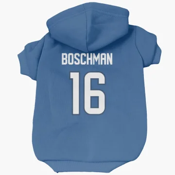 Laurie Boschman Winnipeg Jets  Dog & Cat Pet Hoodie - Blue