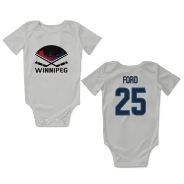 Parker Ford Winnipeg Jets  Infant & Newborn Bodysuit - White